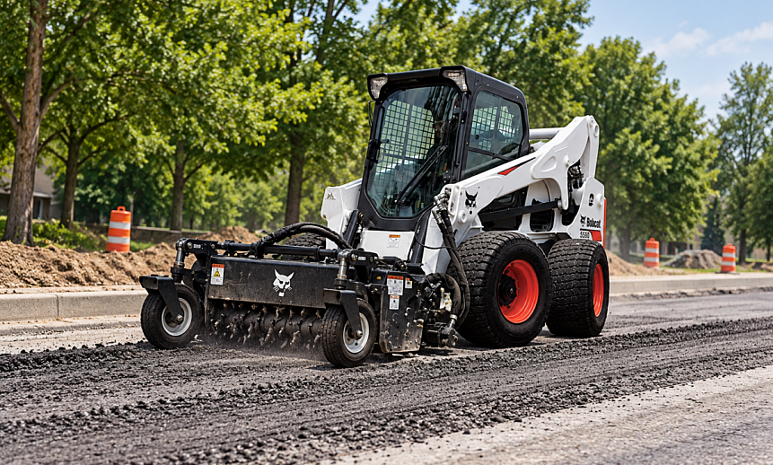 Мини-погрузчик Bobcat S530 с фрезой