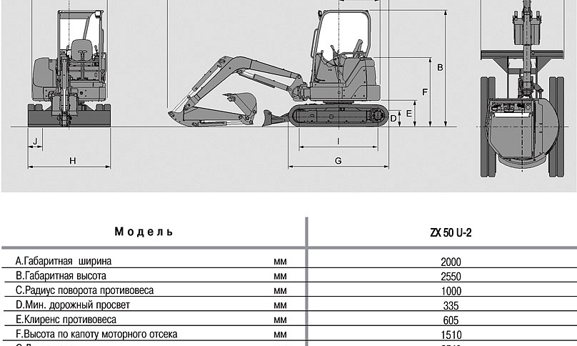 Мини-экскаватор Hitachi ZX50